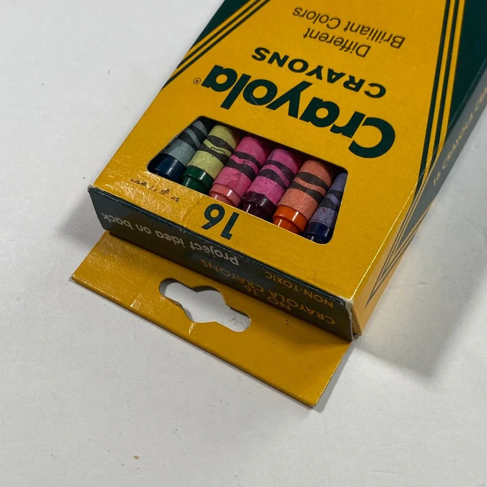 Vintage 1985 Crayola‎ Crayons 16 Count Binney & Smith Made in USA Yellow Box